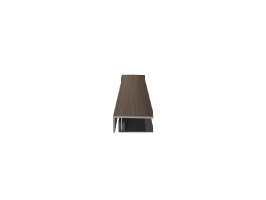 U-Profil für Fassadenprofil, foliert 50x21 mm, Länge 6,0 m, anteak zweiteilig