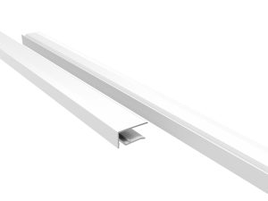 10 mm Alu-Abschlußprofil, weiß | L=1050mm VLF-AS60, ungeschlitzt
