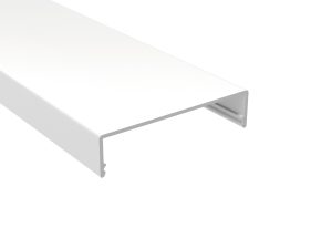 Alu-Klemmdeckel weiß | L= 7000 mm VLF-DPW60  Profilbreite 60 mm !