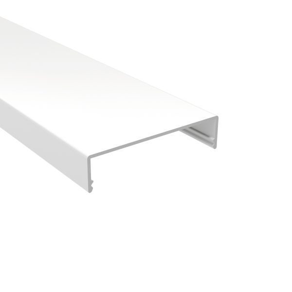 Alu-Klemmdeckel weiß | L= 3000 mm VLF-DPW60  Profilbreite 60 mm !