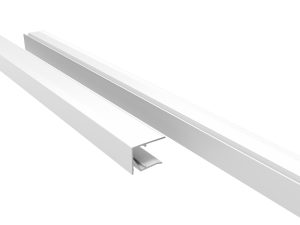 16 mm Alu-Abschlußprofil, weiß | L=980mm VLF-AS60, ungeschlitzt