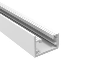 Alu-Gleitprofil für Flüsterdach, weiß RAL 9016 | L= 7100mm zur Aufnahme von Schlitten+Abstandhalter