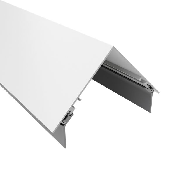 Alu-Firstprofil FP125, RAL 9016 | L= 7100 mm 125/125 mm passend für Stegplatten
