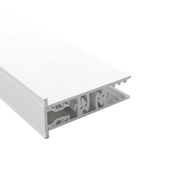 10 mm Zevener Randprofil | L= 2020 mm weiß, verdeckte Schraubmontage, 3-teilig