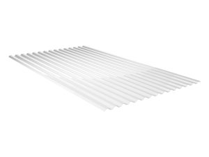 0,9 mm PC Spundwand 76/18 2`nd Life Line, klar aus PC Recyclingmaterial, glatt, 2000 x 1116 mm