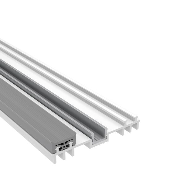 70 mm Mendiger Thermo-Rand-Unterprofil | L= 2000 mm PVC / Alu, weiß RAL 9016