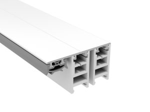 60 mm Mendiger Randprofil 16 mm | L= 5000 mm weiß RAL 9016, mit 2 PVC Adaptern !