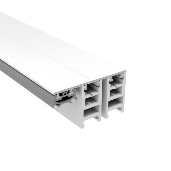 60 mm Mendiger Randprofil 16 mm | L= 4500 mm weiß RAL 9016, mit 2 PVC Adaptern !