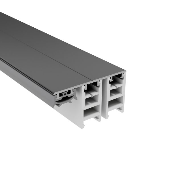 60 mm Mendiger Randprofil 16 mm | L= 7000 mm perlgrim, mit 2 PVC Adaptern !