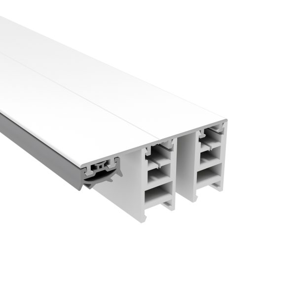 70 mm Mendiger Randprofil 16 mm | L= 3000 mm weiß RAL 9016, mit 2 PVC Adaptern !