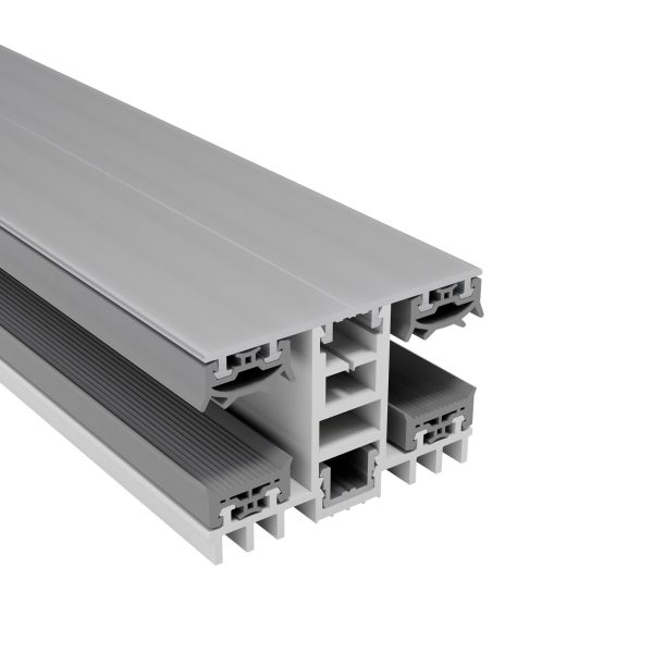 16 mm Mendiger Alu/PVC Mittelprofil | L= 2000 mm 60 mm, pressblank, thermisch getrennt