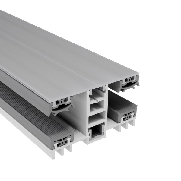 16 mm Mendiger Alu/PVC Mittelprofil kpl | L= 4500 mm 70 mm, pressblank, thermisch getrennt
