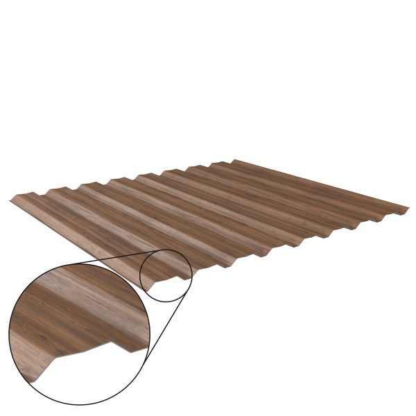 W-20/1100LA, Holzoptik Eiche dunkel D=0,50 mm, 35µm Strukturpolyester/RSB