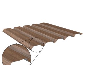 W-35/1035LAZ, Holzoptik Eiche dunkel D=0,50 mm, 35µm Strukturpolyester/RSB