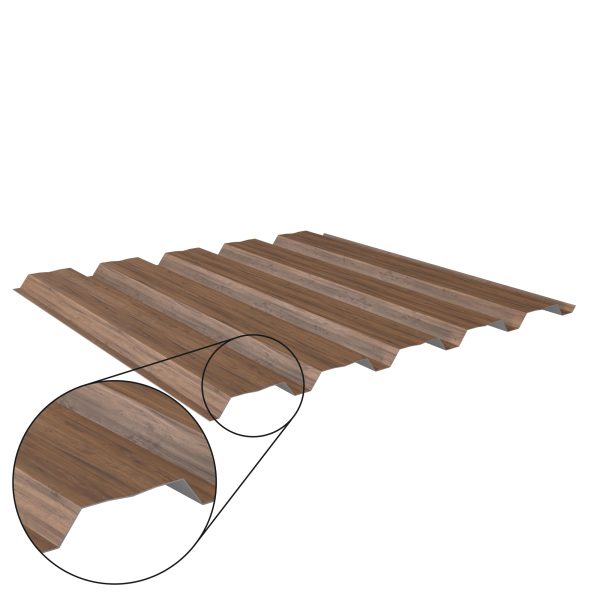 W-35/1035LAZ, Holzoptik Eiche dunkel D=0,50 mm, 35µm Strukturpolyester/RSB