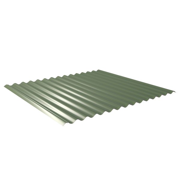 W-1/1064LR, RAL 6011-resedagrün Profil 76/18-Sinus, D=0,50 mm, 25µm Polyester/RSB