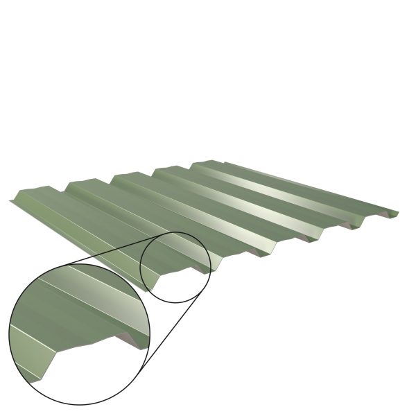 W-35/1035LAZ, RAL 6011-resedagrün D=0,50 mm, 25µm Polyester/RSB