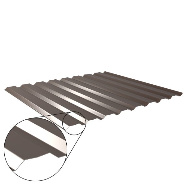 W-20/1100LAZ, RAL 8014-sepiabraun D=0,50 mm, 25µm Polyester/RSB