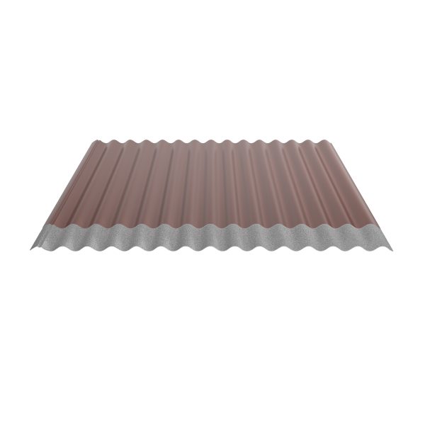 W-1/1064LK, RAL 8012-rotbraun Profil 76/18-Sinus, D=0,50 mm, 25µm Polyester/RSB