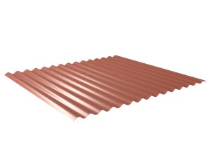 W-1/1064LA, RAL 8004-kupferbraun Profil 76/18-Sinus, D=0,50 mm, 25µm Polyester/RSB
