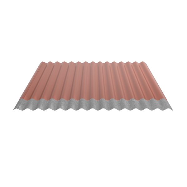 W-1/1064LK, RAL 8004-kupferbraun Profil 76/18-Sinus, D=0,50 mm, 25µm Polyester/RSB