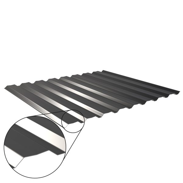 W-20/1100LAZ, RAL 9005-tiefschwarz D=0,50 mm, 25µm Polyester/RSB