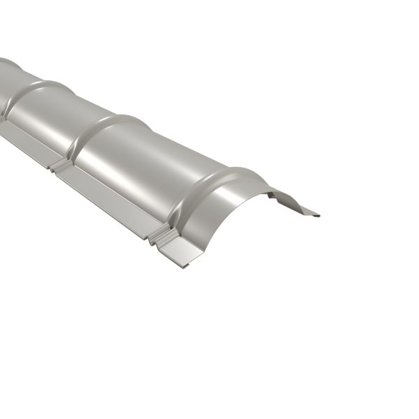Firstbleche, halbrund, 1860 mm 25µm Polyester, RAL 9006-weißaluminium