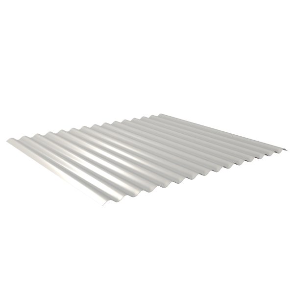 W-1/1064LK, RAL 9006-weißaluminium Profil 76/18-Sinus, D=0,50 mm, 25µm Polyester/RSB