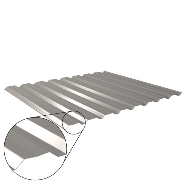 W-20/1100LAZ, RAL 9007-graualuminium D=0,50 mm, 25µm Polyester/RSB