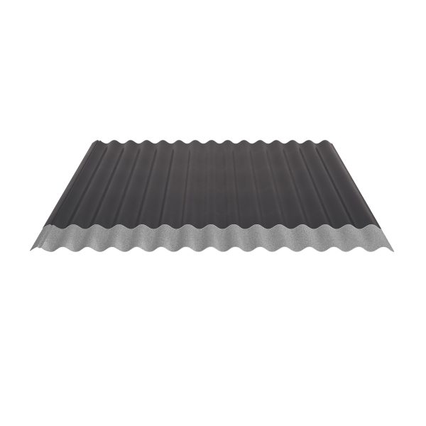 W-1/1064LR, Farbe 23-dunkelgrau Profil 76/18-Sinus, D=0,50 mm, 35µm Mattpolyester/RSB