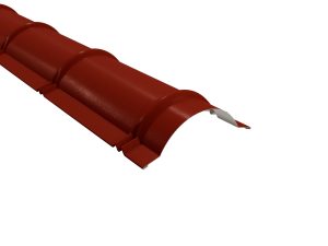 Firstbleche, halbrund, 1860 mm 35µm Mattpolyester, Farbe 29-rot
