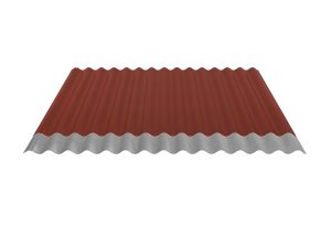 W-1/1064LR, Farbe 29-rot Profil 76/18-Sinus, D=0,50 mm, 35µm Mattpolyester/RSB