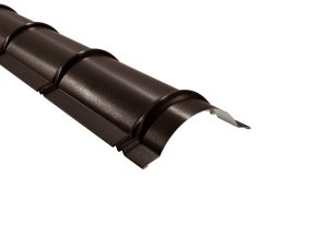Firstbleche, halbrund, 1860 mm 35µm Mattpolyester, Farbe 32-dunkelbraun