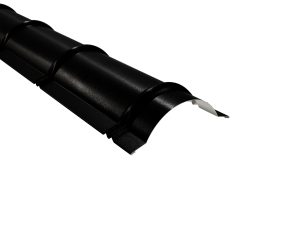 Firstbleche, halbrund, 1860 mm 35µm Mattpolyester, Farbe 33-schwarz