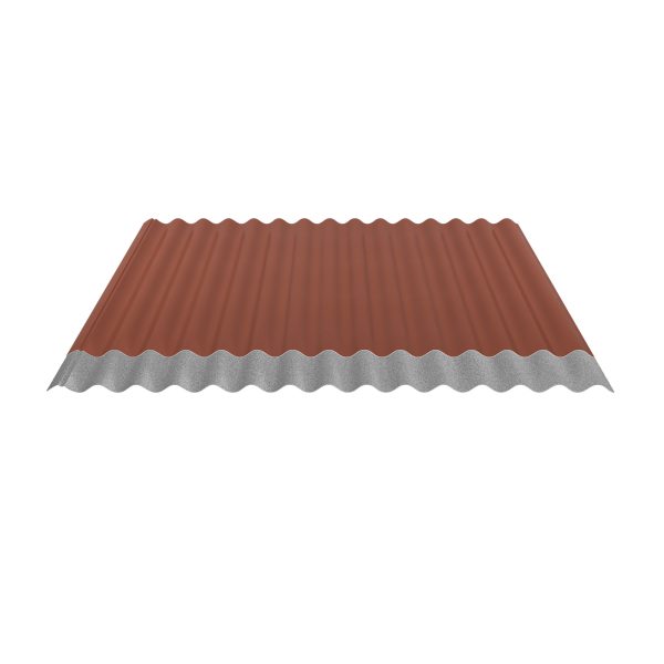 W-1/1064LK, Farbe 75-ziegelrot Profil 76/18-Sinus, D=0,50 mm, 35µm Mattpolyester/RSB