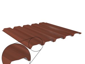 W-35/1035LAZ, Farbe 75-ziegelrot D=0,50 mm, 35µm Mattpolyester/RSB
