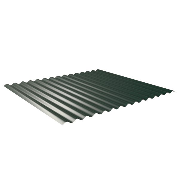 W-1/1064LK, RAL 6005-moosgrün Profil 76/18-Sinus, D=0,50 mm, 60µm Puramid/RSB