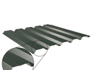 W-35/1035LAZ, RAL 6005-moosgrün D=0,50 mm, 60µm Puramid/RSB