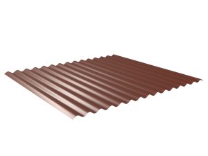 W-1/1064LA, RAL 8012-rotbraun Profil 76/18-Sinus, D=0,50 mm, 60µm Puramid/RSB