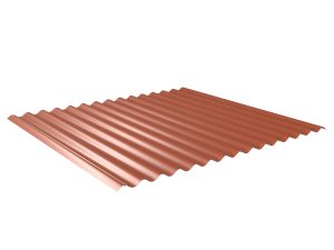 W-1/1064LK, RAL 8004-kupferbraun Profil 76/18-Sinus, D=0,50 mm, 60µm Puramid/RSB