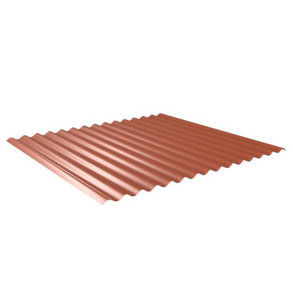 W-1/1064LK, RAL 8004-kupferbraun Profil 76/18-Sinus, D=0,50 mm, 60µm Puramid/RSB