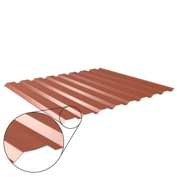 W-20/1100LAZ, RAL 8004-kupferbraun D=0,50 mm, 60µm Puramid/RSB
