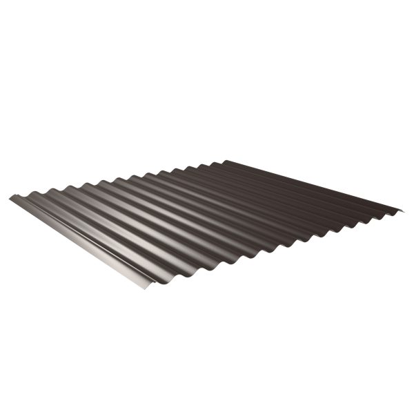 W-1/1064LK, Farbe 8017-schokobraun Profil 76/18-Sinus, D=0,50 mm, 60µm Puramid/RSB
