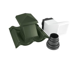 JA-Sanitärentlüfter, Typ 2/1060, DN=15-45° mit Isorohr, Farbe 11 nadelgrün