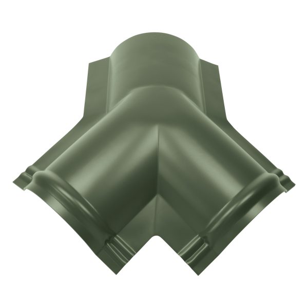 Y-Stücke für Firstbleche, halbrund 30-45° Dachneigung, Farbe 11-nadelgrün