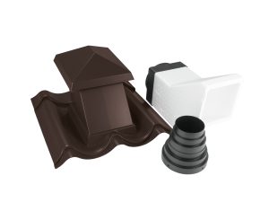 JA-Sanitärentlüfter, Typ 2/1060, DN=15-45° mit Isorohr, Farbe 32 dunkelbraun