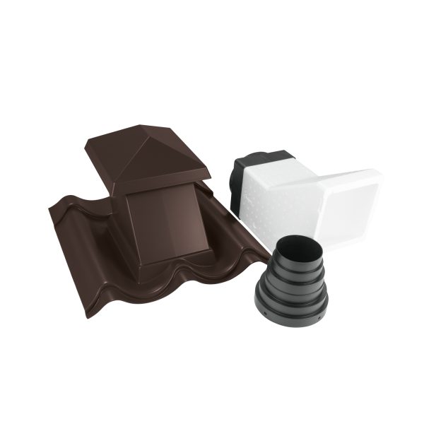 JA-Sanitärentlüfter, Typ 2/1060, DN=15-45° mit Isorohr, Farbe 32 dunkelbraun