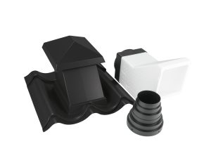 JA-Sanitärentlüfter, Typ 2/1060, DN=15-45° mit Isorohr, Farbe 33 schwarz
