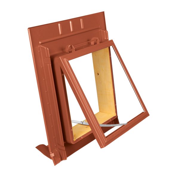 Universal-Dachausstiegsfenster 520x450 mm, Farbe 75-ziegelrot