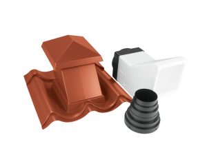 JA-Sanitärentlüfter, Typ 2/1060, DN=15-45° mit Isorohr, Farbe 75-ziegelrot